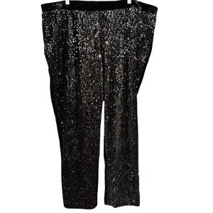 Chico’s Black Sequin Velvet Pants Women’s Size 20